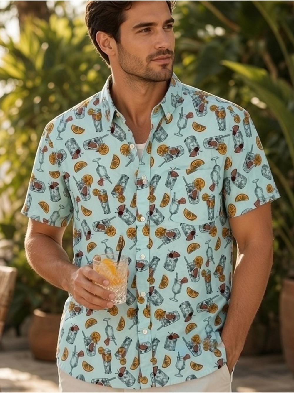 Men’s Goodfellow & Co Tropical Casual Shirt Sz XL Slim NWT